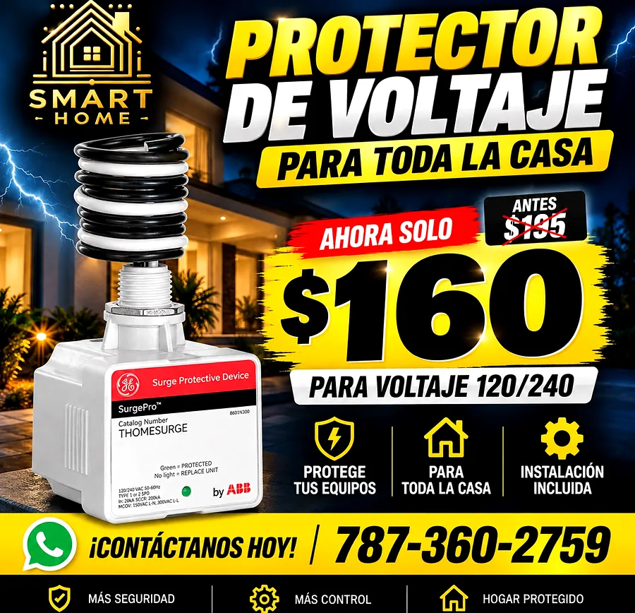 Protector de voltaje para toda la casa · instalado